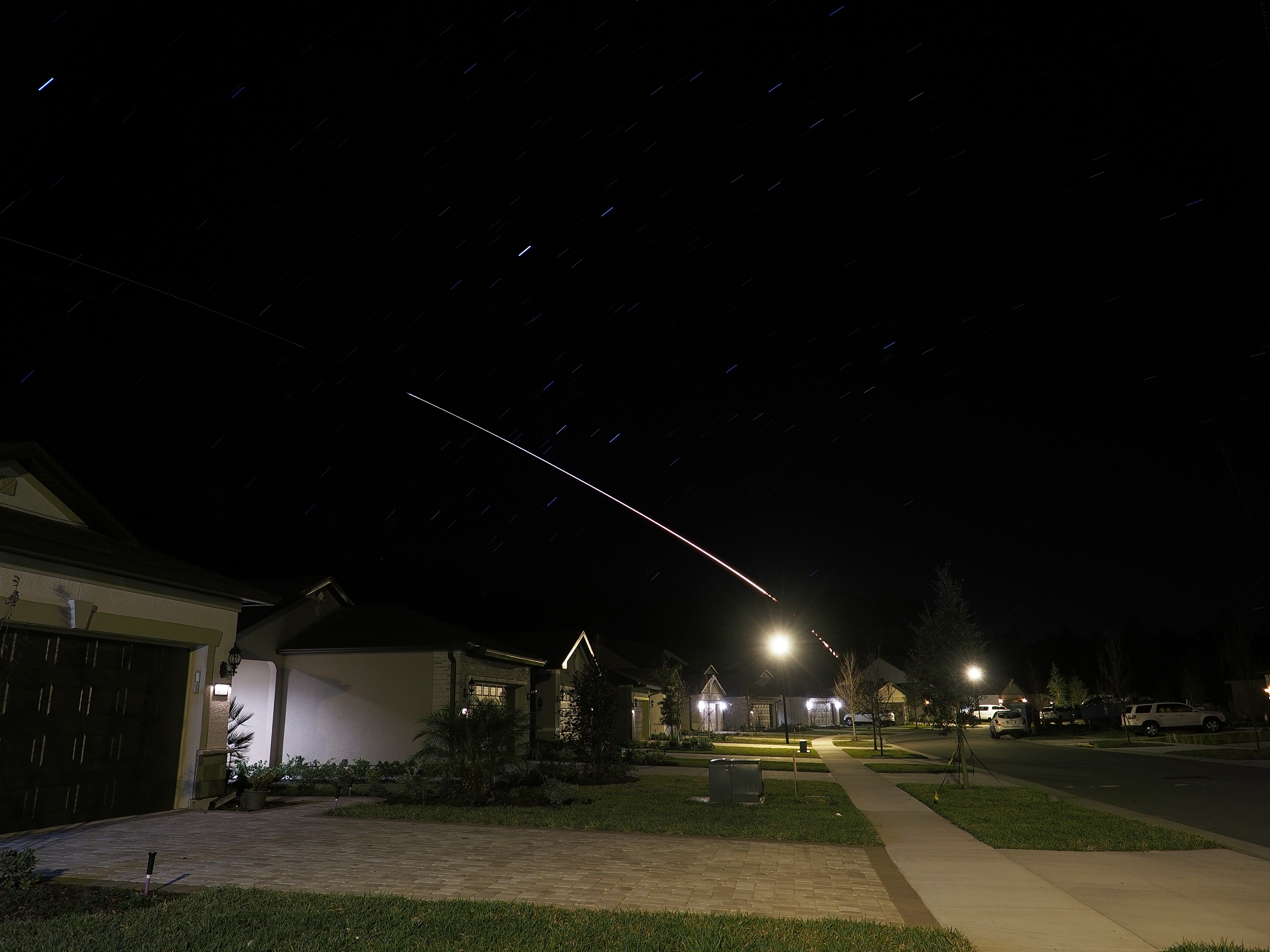 Photograph of Falcon 9 launch on 6 January 2020