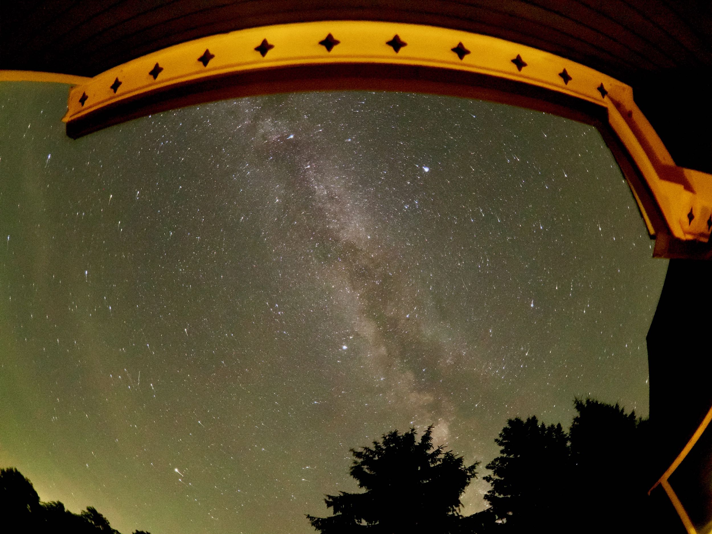 Handheld (10s) fisheye shot looking east over Cayuga Lake