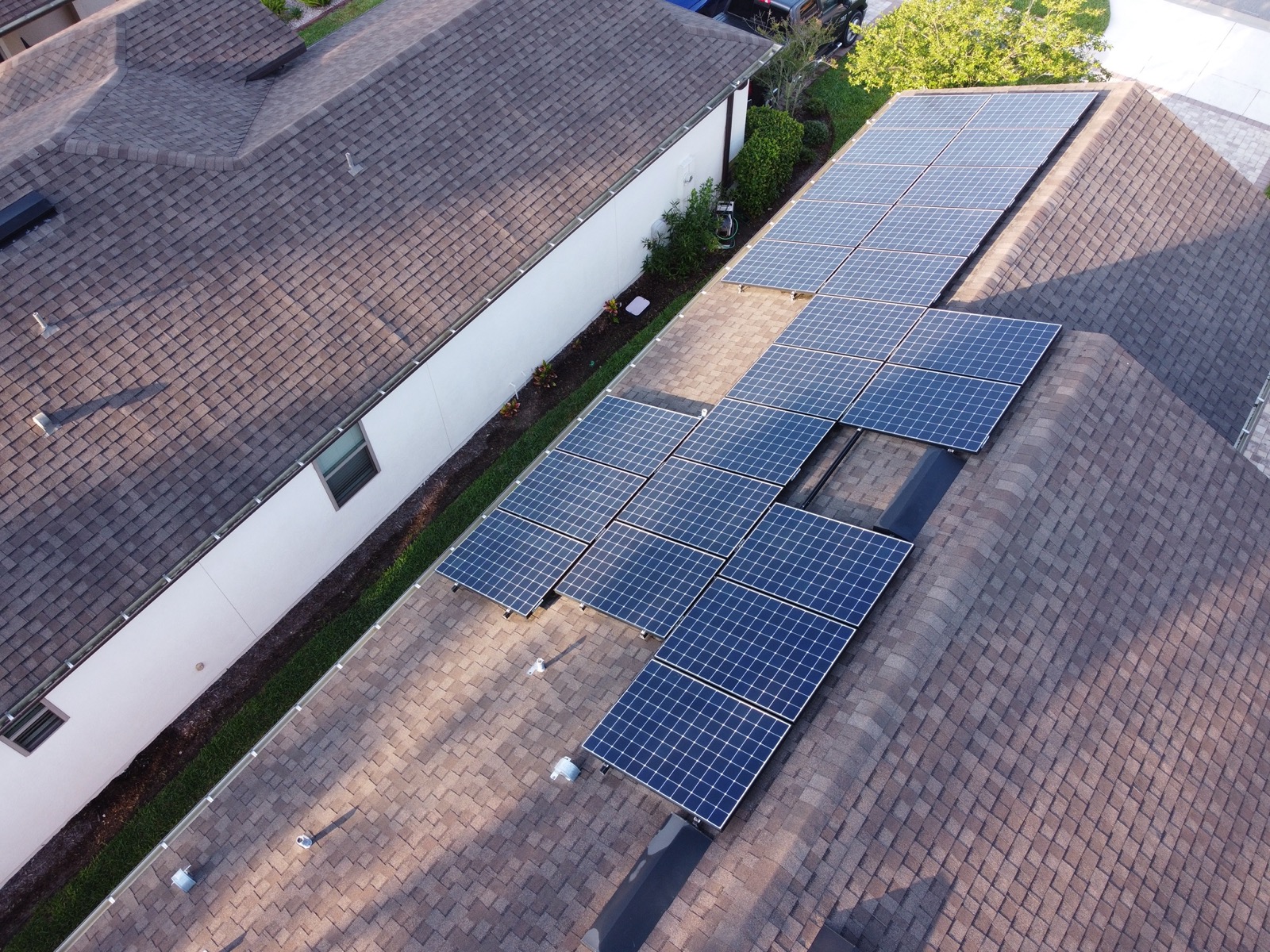 Shot of 7KW of rooftop solar panels