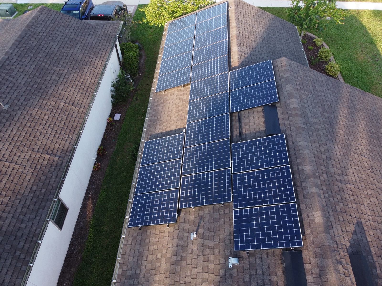7KW of solar panels on a suburban roof