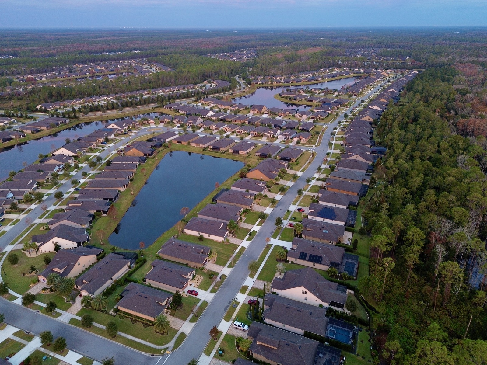 Aerial photo of a suburban Florida landscape.