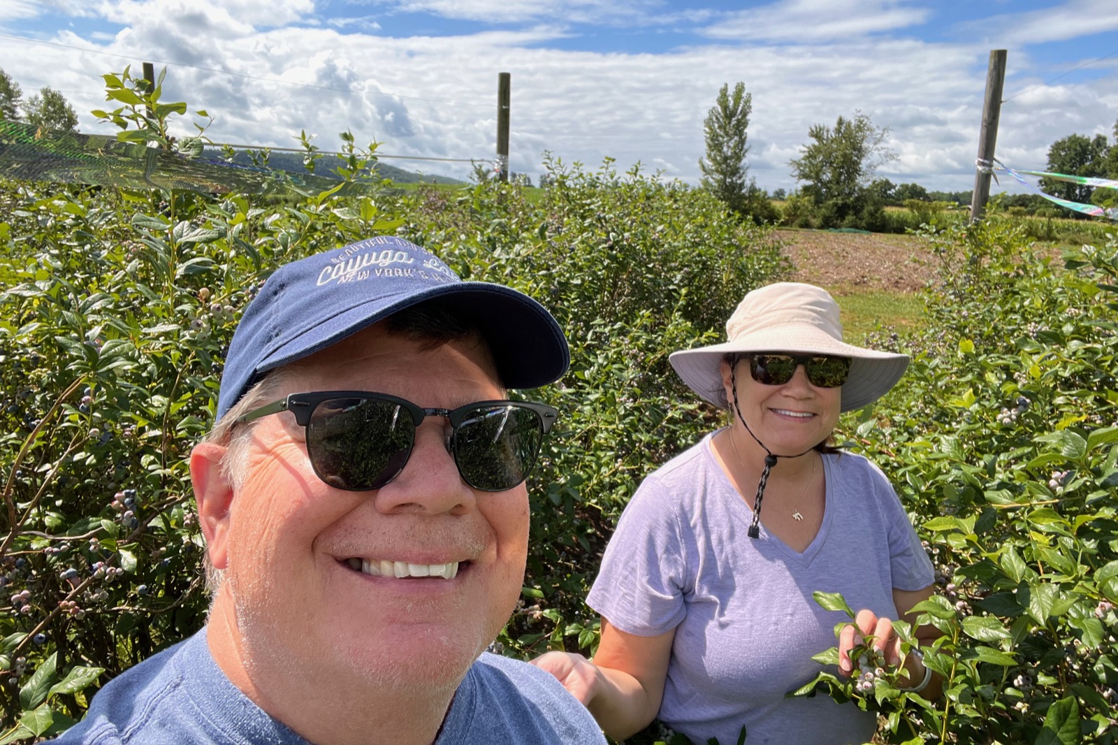 Selfie of Mitzi and I in blueberry field