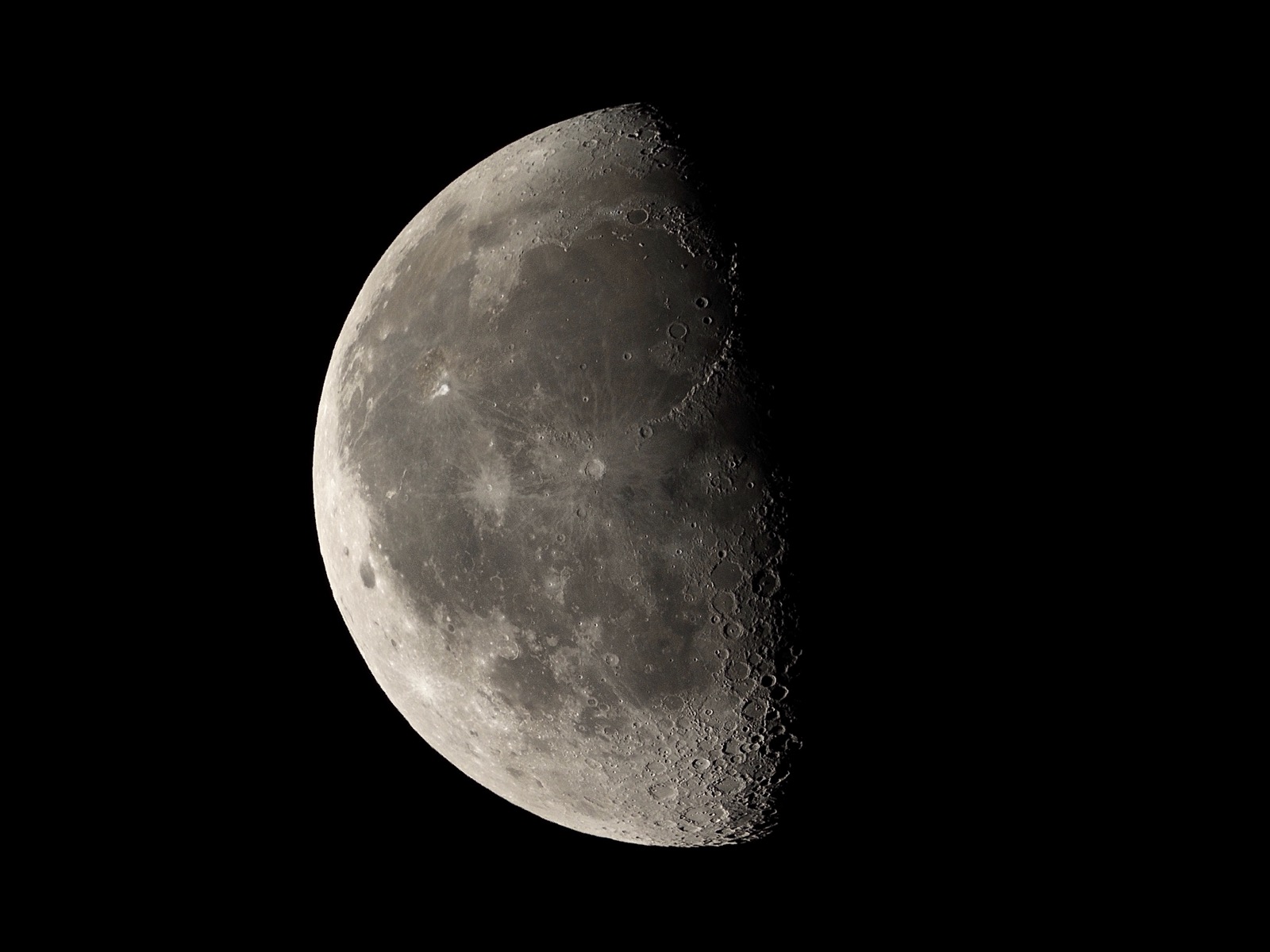 Closeup of waning gibbous moon, 60% illuminated