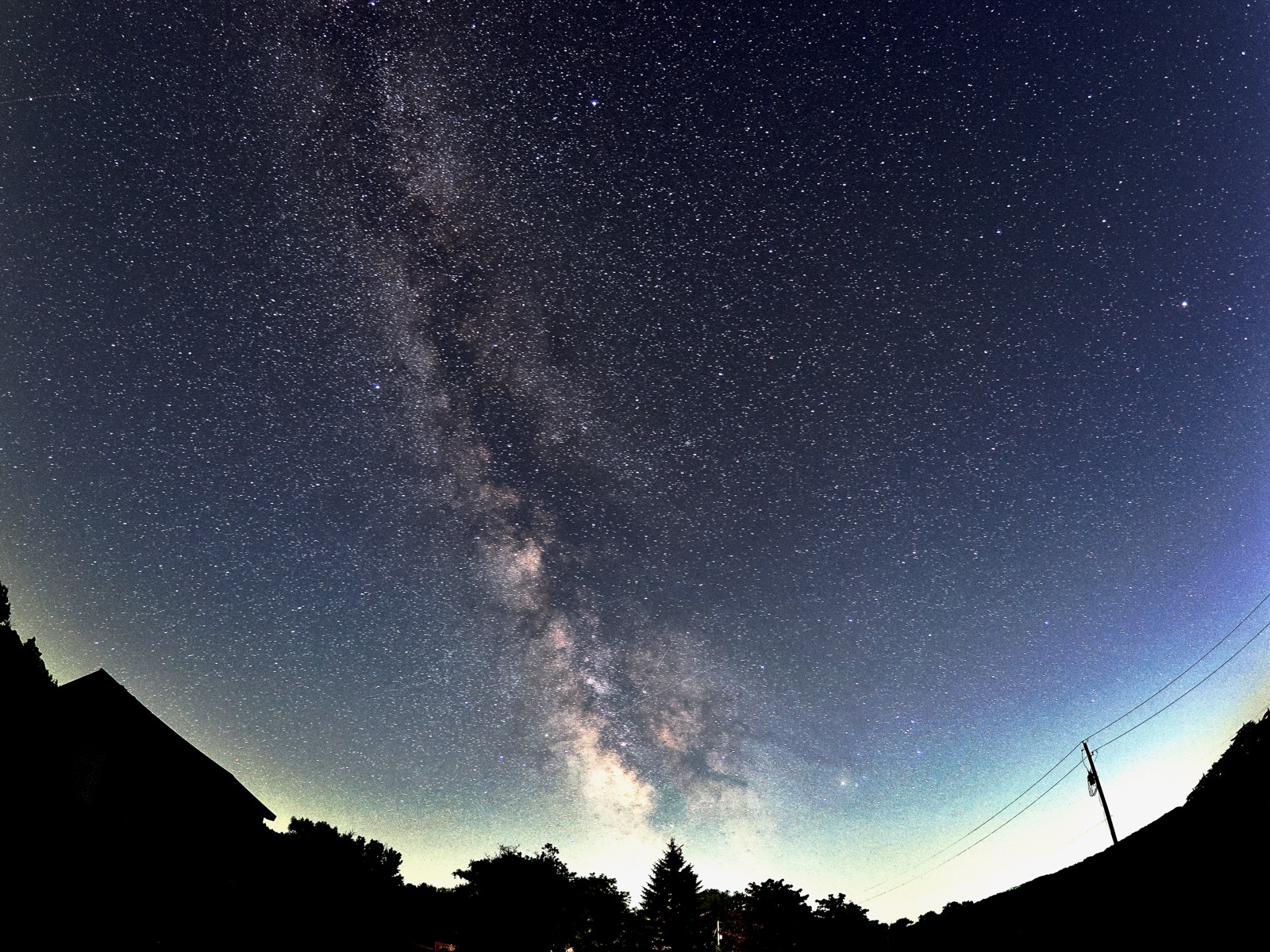 Milky Way galaxy in a fisheye exposure. (Not a great shot.)