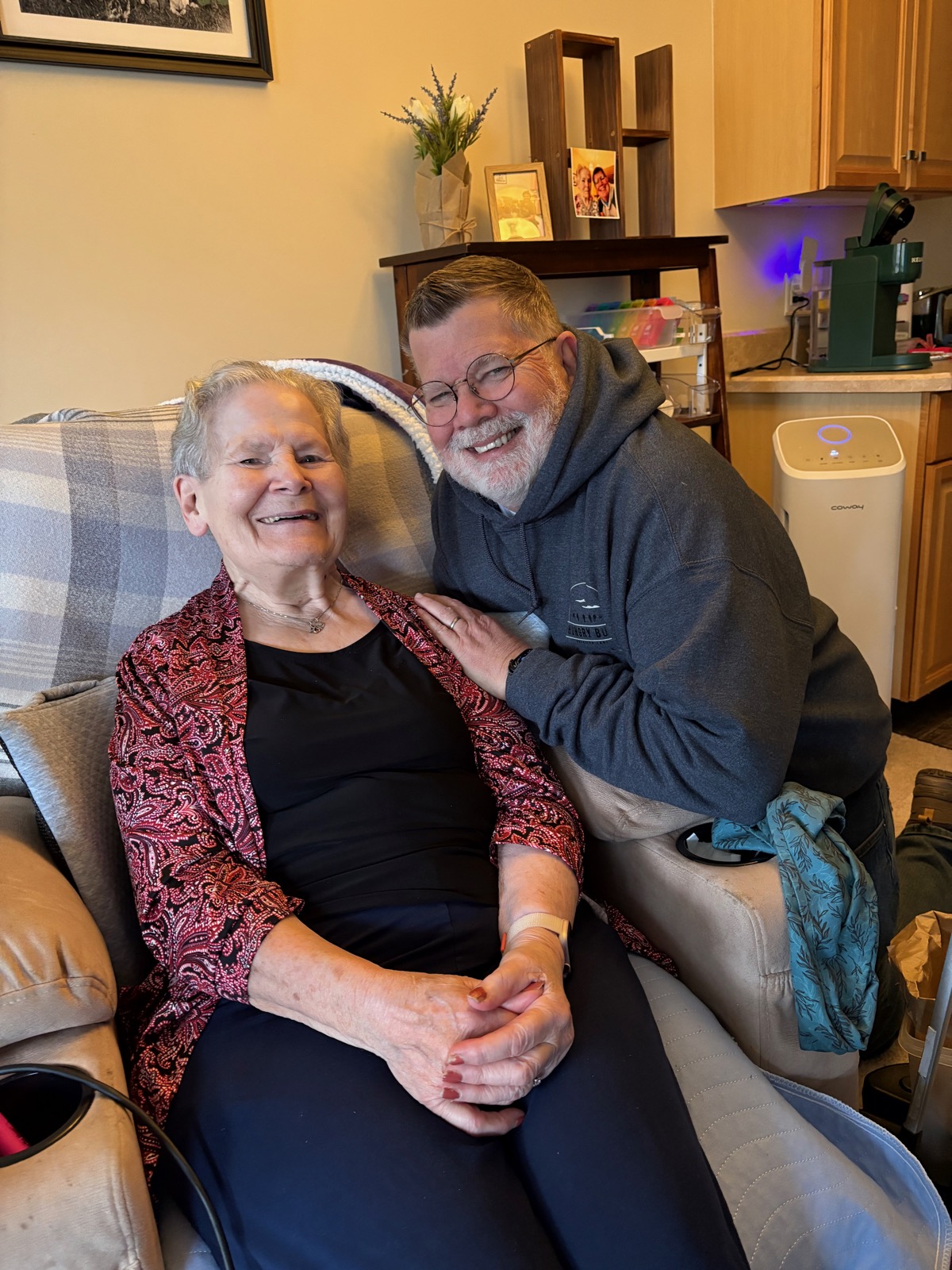 Your genial host and his mother