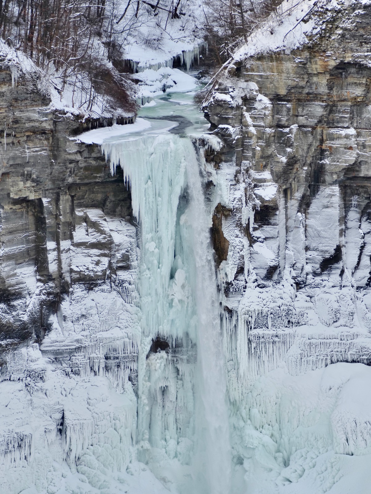 Frozen waterfall from the Taughannock Falls overlook